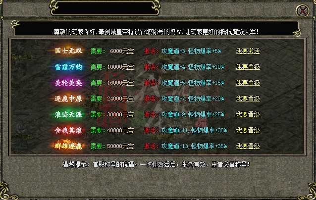 游戏官职称号类脚本带全套NPC素材